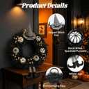 26" Halloween Wreath for Front Door with Hat, Legs, Pumpkins