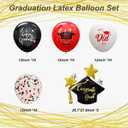 2 x Graduation Balloons Set- 12 Inch Red Black and White Balloons Graduation Cap Balloon Congrats Grad Balloon for Class of 2026 Graduation Decorations