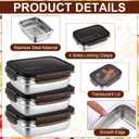 12 Pcs 19oz/ 550 ml 304 Stainless Steel Food Storage Containers with Lid, Airtight Metal Food Containers Reusable Stackable Bento Meal Lunch Box Freezer/Dishwasher Safe for Kitchen Travel