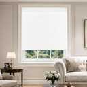 36" W x 72" H Cordless Blackout Roller Shades Blinds for Indoor Windows Free-Stop Blackout Blinds Window Roller Blinds for Home and Office, Modern Window Blind Color-Matched (Blackout-White)