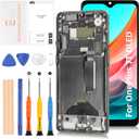 for OnePlus 7T 2019 1+7T 6.55inch OLED LCD Screen +Frosted Silver Frame Display Replacement Touch Digitizer Assembly Kit