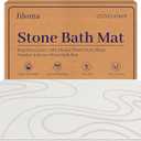 Stone Bath Mat Diatomite Stone Mats for Bathroom Non-Slip Diatomaceous Earth Shower Mat Super Absorbent Bathroom Floor Mat Natural Easy to Clean(24 * 16 White)
