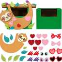 Fjoron Valentines DIY Mailbox for Boys Girls Valentine's Day Card Box Mail Box Crafts School Classroom Gifts Exchange Valentines Party Favors Kits (Sloth Style)