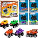 JOYIN Valentine's Day 16 Pack Pull Back Monster Truck Toys with Gift Cards for Kids, Mini Monster Trucks Classroom Exchange Prizes Valentine Party Favor Toys