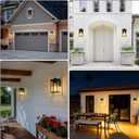 Dusk to Dawn Outdoor Wall Light Fixtures with Photocell Sensor, Front Porch Lights Waterproof, Black Exterior Wall Mount Sconce with Clear Glass for Garage Patio House, E26, OS-JJ249-BK-1PK (1-Pack, Medium)