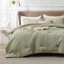 Bedsure California King Comforter Set - Olive Green, 3 Piece Bedding Set, 1 Comforter 104"x96" and 2 Pillow Shams 20"x36"+2"