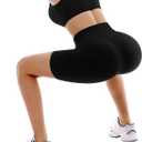 SINOPHANT High Waisted Women Biker Shorts - 6 Buttery Soft Elastic Tummy Control Shorts for Gym, Yoga, Workout, S-M