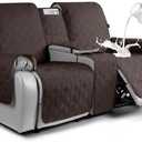 VANSOFY Loveseat Recliner Cover with Console 100% Waterproof Sofa Slipcovers Non-Slip Reclining Couch Covers Split Sofa Cover Furniture Protector for Pets, Dogs(Chocolate) (2 Seater+Console)