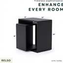 Relso Cascade Nesting Tables Set of 2 - Solid Wood with Smooth Rounded Edges for Stylish Living Room, Bedroom Or Outdoor Use - Space-Saving Design, Long-Lasting, Black Finish, 20inches x 12 inches x 20 inches