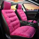 Ultra Soft Fluffy Car Seat Covers Universal 2-Piece Set, Plush Warm Winter Seat Cushion with Non-Slip Backing Seat Protection(Pink)