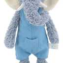 16" Soft Blue Elephant Stuffed Animals for Boys and Girls,Cuddly Knitted Dressed Stuffed Elephant Plush Toys for Newborn Babies and Kids,Great Gifts on Birthday,Christmas,Machine Washable