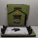 Outdoor Insulated Cats House Easy Assembly for Winter Waterproof Cats Shelter Cozy Bed Large Foldable Shelter (Grass Green Pointed)