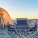 Camping Chair Set of 3, Outdoor Folding Camping Chairs for Heavy People with Cup Holder & Carry Bag,Collapsible Chair Include One Sofa Chair and Two Single Chair,Support up to 500lbs, Onesize
