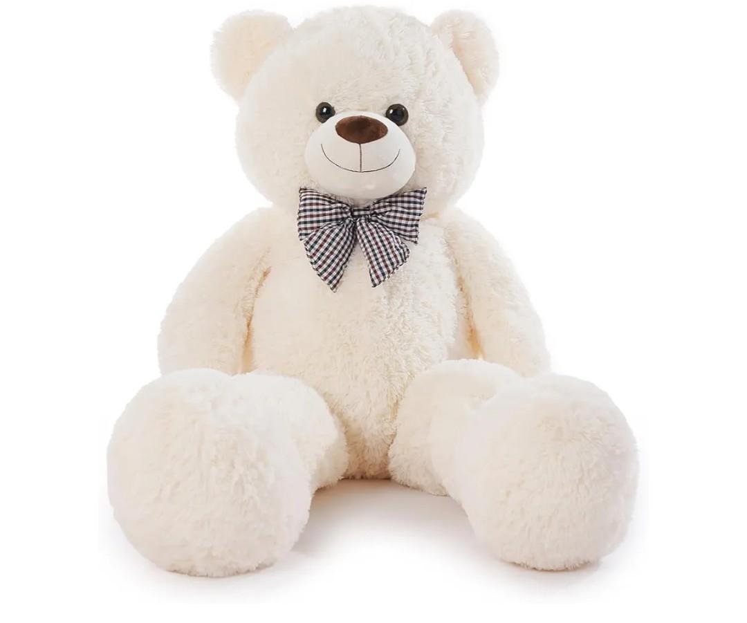 47 inch Giant Teddy Bear Stuffed Animal White Big Plush Teddy Bear Valentine's Gift for Girlfriend Soft Stuffed Bear Animals for Christmas,Birthday,Mother's Day