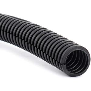 ZhiYo 20FT 3/4 Wire Loom Split Tubing Auto Wire Conduit Flexible Cover | High Temperature Heat Resistant -40F to 257F | Plastic Cover for Electrical Wires & Cables (Black)