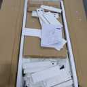 CHARMAID Vanity Desk with Mirror and Lights, White Makeup Vanity Desk with 5 Drawers, 4 Cabinet & 3 Shelves, Charging Station, 3 Color Lighting Modes, Vanity Dressing Table for Bedroom