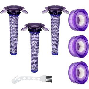 Hechuang 6 Pack Upgraded Star Vacuum Replacement Filters for Dyson V7, V8 Animal and V8 Absolute Vacuum. 3 Pre-Filters and 3 Post-Filters. Compare to Part # 965661-01 & 967478-01.