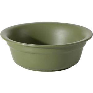 Ceramic 8.7inch Dog Bowl for Large Dogs, Basic 4 Cup Food or 37oz Water Bowl for Replacement, Wide Opening Rounded Edge(Single Bowls, Olive Green)
