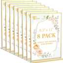EHWINE 8 Pack Acrylic Sign Holder 8.5 x 11, Double-Sided Tabletop Gold Sign Holder, Clear Acrylic Picture Frame Menu Flyer Paper Holder Display Stand for Home Wedding Party (with Non-Slip Pads)
