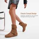 Vepose Women's Slouch Ankle Flat Boots Fashion Short Low Heel Zipper 939A Booties (6)