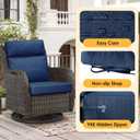 Outdoor High Back Chair Cushion, 2 Pack 44x21 inches Patio Chair Cushions Water Repellent Rocking Cushions Indoor Furniture Seat Pad, Navy