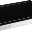 Megachef Electric Warming Tray with Adjustable Temperature Control, 24 in, Silver, Black