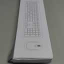 Wireless Keyboard and Mouse Combo - Full Size Slim Thin Wireless Keyboard Mouse with Numeric Keypad 2.4G Stable Connection Adjustable DPI (White & Silver)