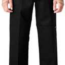 Dickies Men's Loose Fit Double Knee Work Pants – Durable Twill Utility Trousers for Construction & Warehouse, Black, 42W x 34L