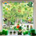 9 x ZAWE 9 Sheets St. Patrick's Day Window Clings Cats Gnomes Shamrocks Clovers Hats Coins Double-Sided Window Decals Stickers for Fall Harvest Party Home Classroom Office Decorations