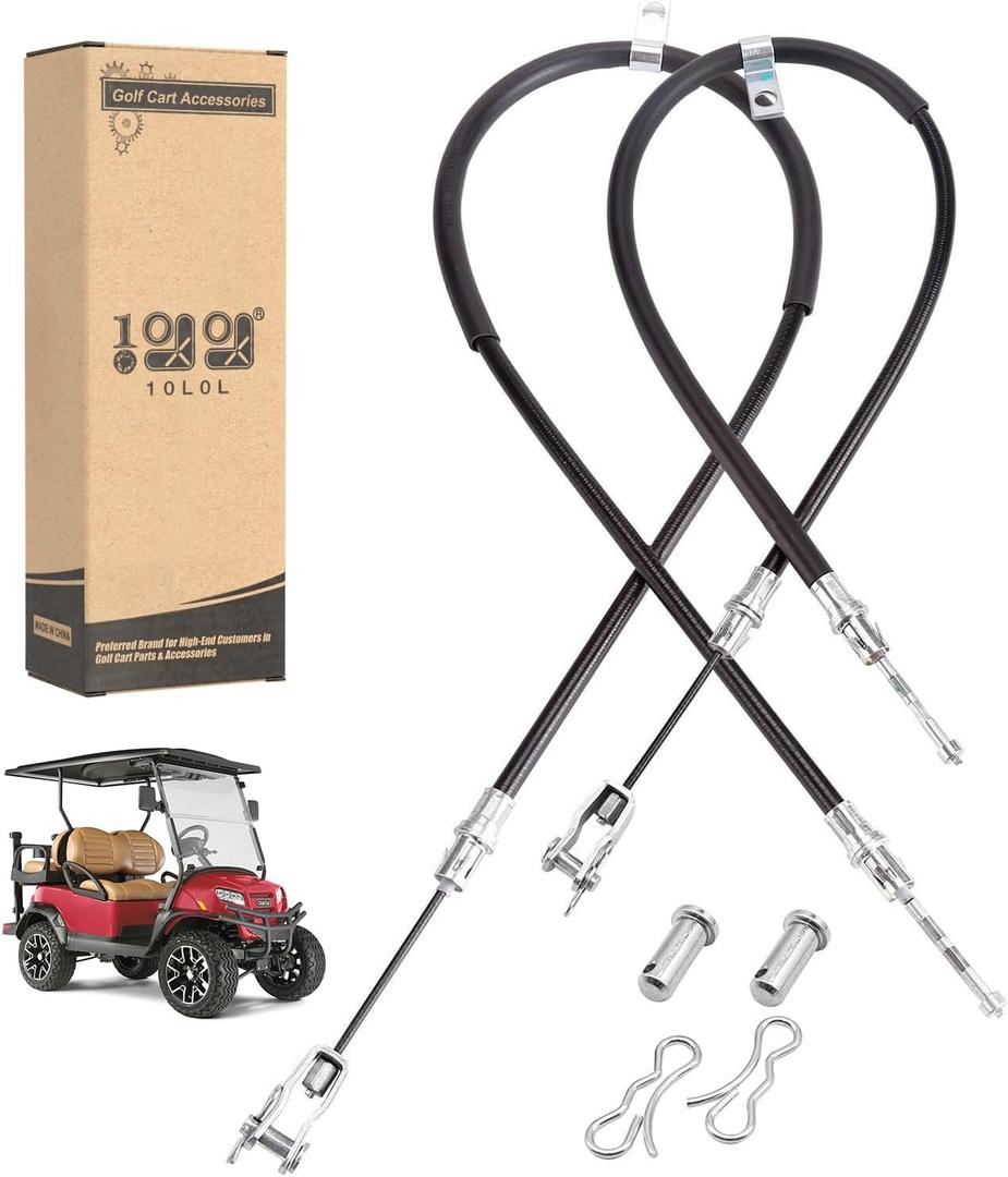 10L0L Golf Cart Club Car Precedent Brake Cable for Precedent 2004 up and Tempo 2018 up G&E,Passenger& Driver Side, OEM# 103528701 102557501 103528702 102557502 (2Pcs)