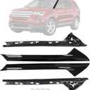 MOTOKU 4Pcs Gloss Black Front Windshield A-Pillar Molding Trim Panel Kit for Ford Explorer 2011-2019 Inner & Outer Left Driver and Right Passenger Side