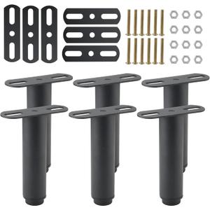 6 PCS 6-10 Inch Adjustable Bed Support Leg, Bed Frame Legs with Screws, Salt Support for Sofa