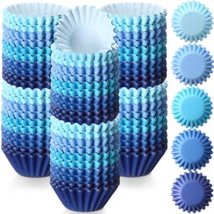 Zonon 1000 Counts Cupcake Liners for Baking Liners Paper Cupcake Wrappers Bulk Cup Cake Cases Muffin Baking Paper Cups for Candy Cooking(Blue,1.18 Inch-Mini Size)