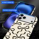 for iPhone 17 Pro Case, Aesthetic Black Bow Hybrid 2 Layer Hard Shell Silicone Protective Pattern Design Case
