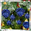 Syhood 12 Pcs Christmas Ball Ornaments Glitter Pinecone Balls Xmas Tree Decoration Hanging Pinecone Ornaments Rustic Pine Cones for Xmas Winter Party Holiday Wedding Home Decorations(Royal Blue)