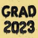 HOUSE OF PARTY Black Grad 2023 Graduation Balloons Banner - 16 Inch Grad 2023 Foil Letter Balloons for Graduation Party Decorations 2023 | Class of 2023 Graduation Backdrop Balloons