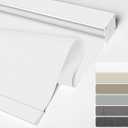 BERISSA Cordless Blackout Roller Shades for Windows,Linen Fabric,Roller Blinds,Window Roller Shades Pull Down for Door Home Bedroom Office.Thermal Insulated,Easy Installation.White.75 W x 48" H