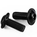 M8-1.25 x 20mm Flanged Button Head Socket Cap Screw Bolts, Allen Socket Drive, Stainless Steel 304, Black Finish, Quantity 20