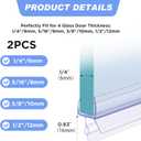 Lineshading 2 Pcs Glass Shower Door Seal Strip with Drip Rail for 1/4"(6mm) Glass, Length 27.5"/0.7m, Frameless Glassdoor Sweep Stop Shower Leaking
