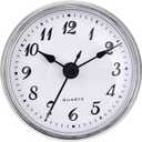 Hicarer 2.8 Inch/ 70 mm Quartz Clock Insert, Gold Trim, Arabic Numeral, Quartz Movement (Silver Trim)