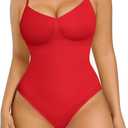 FeelinGirl Shapewear Bodysuit Tummy Control Body Shaper for Women Seamless Waist Snatching Shaper (Medium-Large, Rust Red)
