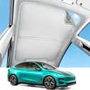 2026 Tesla Model Y Juniper Sunshade Roof-Iridescent Nano Ice Crystal Coating, No Light Leak, No Sagging Easy Install, Model Y Accessories for 2026 Model Y Juniper (Grey)