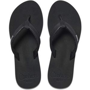 Reef Cushion Sands Womens Beach Flip Flop, Ultra Soft Cushion Footbed, Arch Support, Black, 9