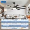 72 inch Ceiling Fans with Lights, Large Modern Ceiling Fan with Light and Remote Control, Reversible, 3CCT, Dimmable, Quiet, Black Ceiling fan For Bedroom, Living Room, Patio Farmhouse, Indoor/Outdoor