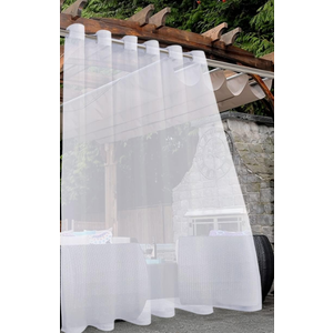 BONZER White Outdoor Sheer Curtains for Patio Waterproof - 1 Panel Wide Grommet Indoor Voile Curtain for Living Room, Bedroom, Porch, Pergola, Cabana, 8ft x 8ft, White