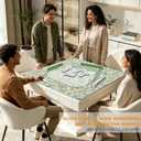 UTELKA Light Green Mahjong Mat, Vintage Floral Table Cover 31.5 Inch, 31.5x31.5