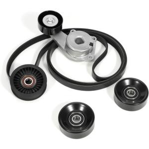 90K-38274A Drive Serpentine Belt Tensioner Idler Pulley Complete Kit Fit for Ford F150 F250 F350 Explorer Lobo Expedition Lincoln, 5.4L 4.6L 2005-2014 Replace ACK061025, DBK061025B w/Gloves