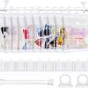 10 Pack Clear Doll Clothes Storage Bags with Hanging Rod & Hooks, Compatible with Labubu Clothes - PVC Transparent Organizer Set for Dolls, Space-Saving Wardrobe System