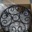 TREEZITEK 2 Pack Heavy Duty Iron Plant Stand, 11.8'' Diameter, 6'' Tall, Black, Powder Coated, Round, Sturdy & Stable, Indoor/Outdoor, No Assembly Required