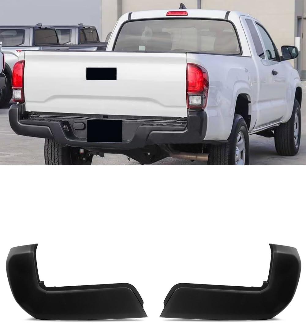 Rear Bumper End Cap Compatible With 2016-2023 Toyota Tacoma Rear Bumper Replace for TO1105133,TO1104133,5215504010,5215604010 W/O Sensor Holes Matte Black Pair